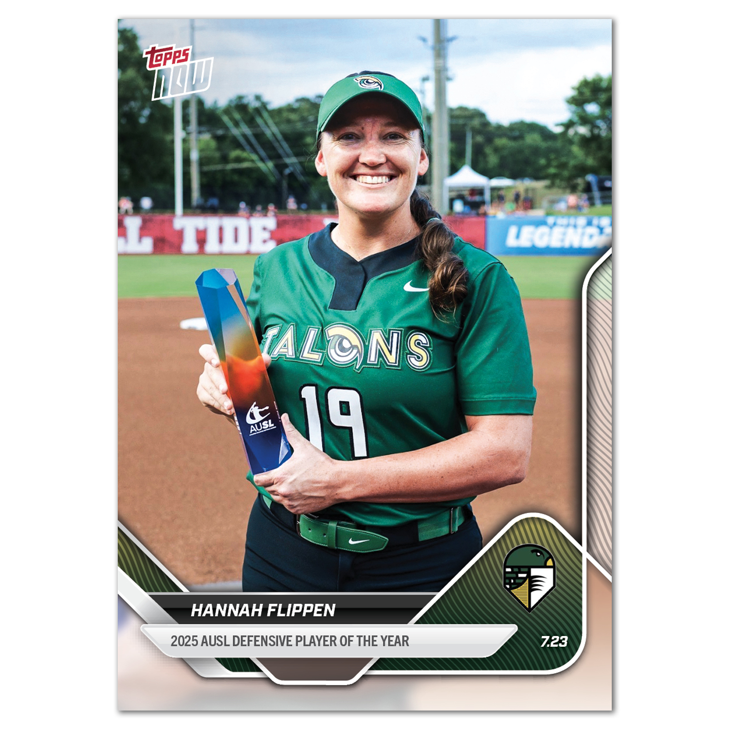 2025 AUSL Topps NOW card 27 featuring Hannah Flippen