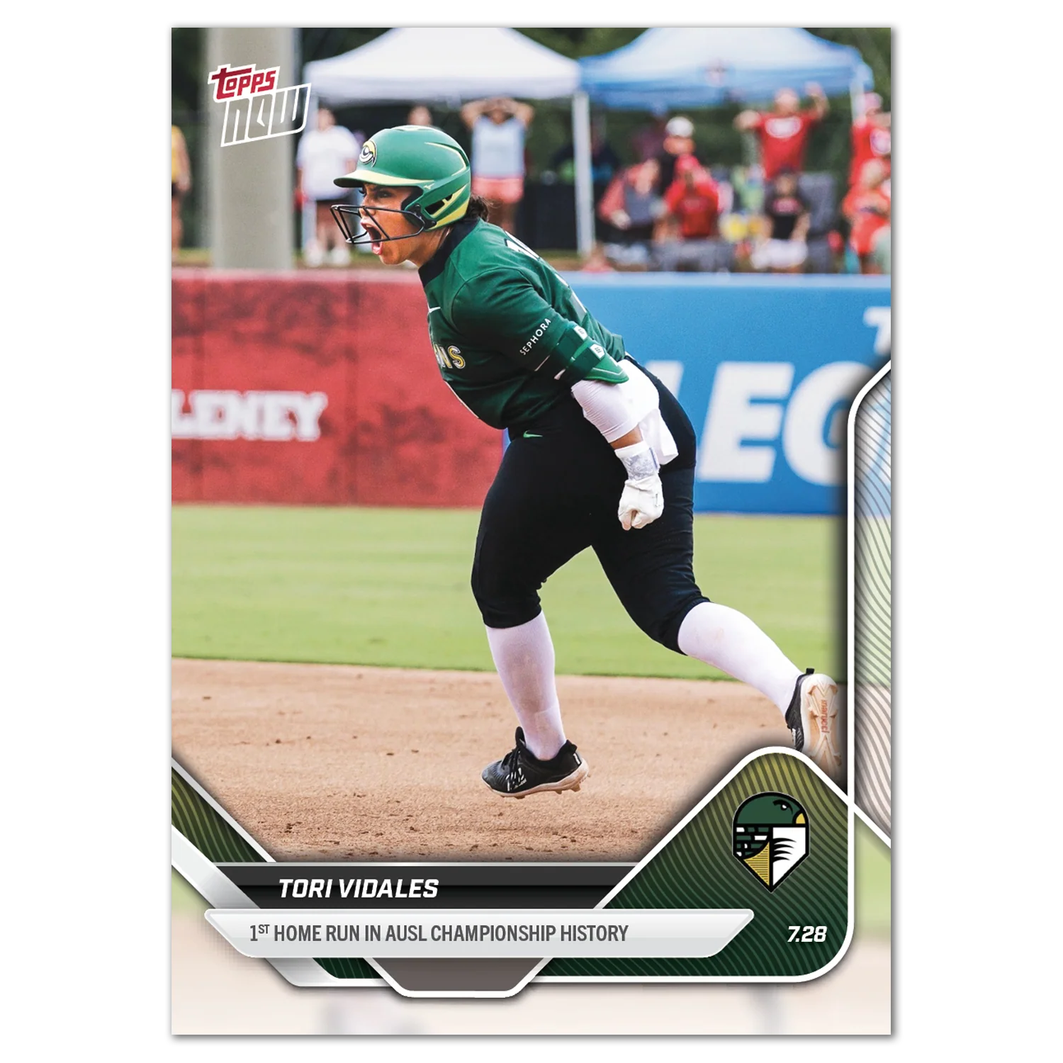 2025 AUSL Topps NOW card 28 featuring Tori Vidales
