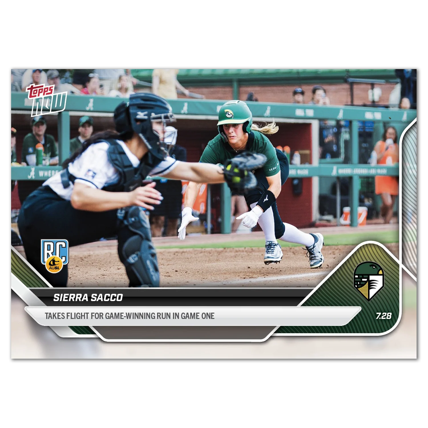 2025 AUSL Topps NOW card 29 featuring Sierra Sacco