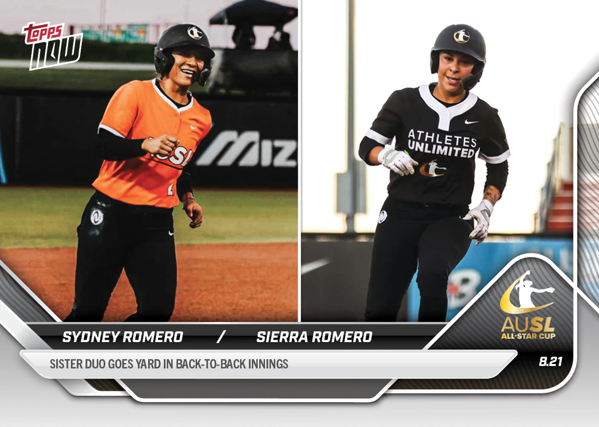 2025 AUSL Topps NOW card 35 featuring Sydney Romero/Sierra Romero