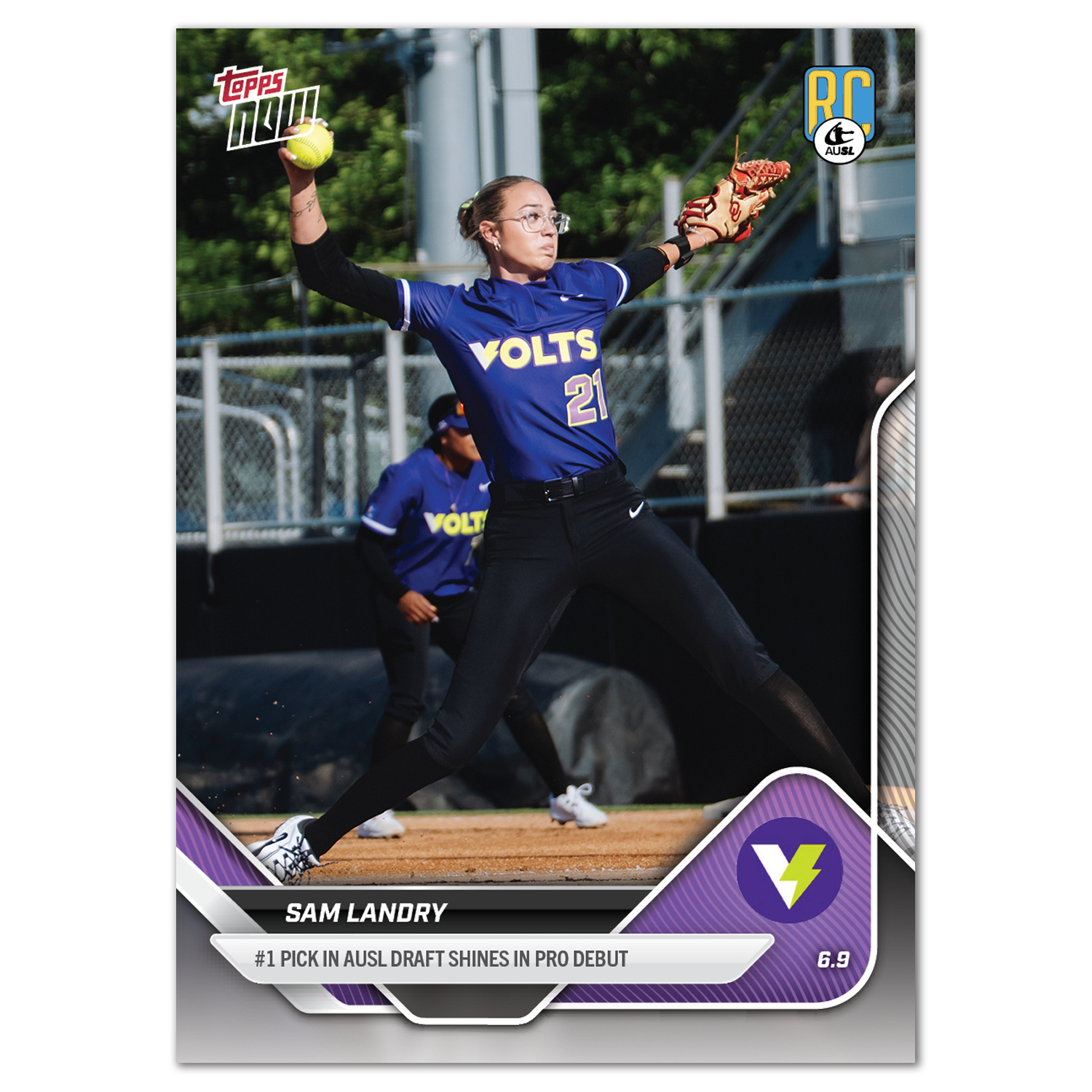 2025 AUSL Topps NOW card 4 featuring Sam Landry