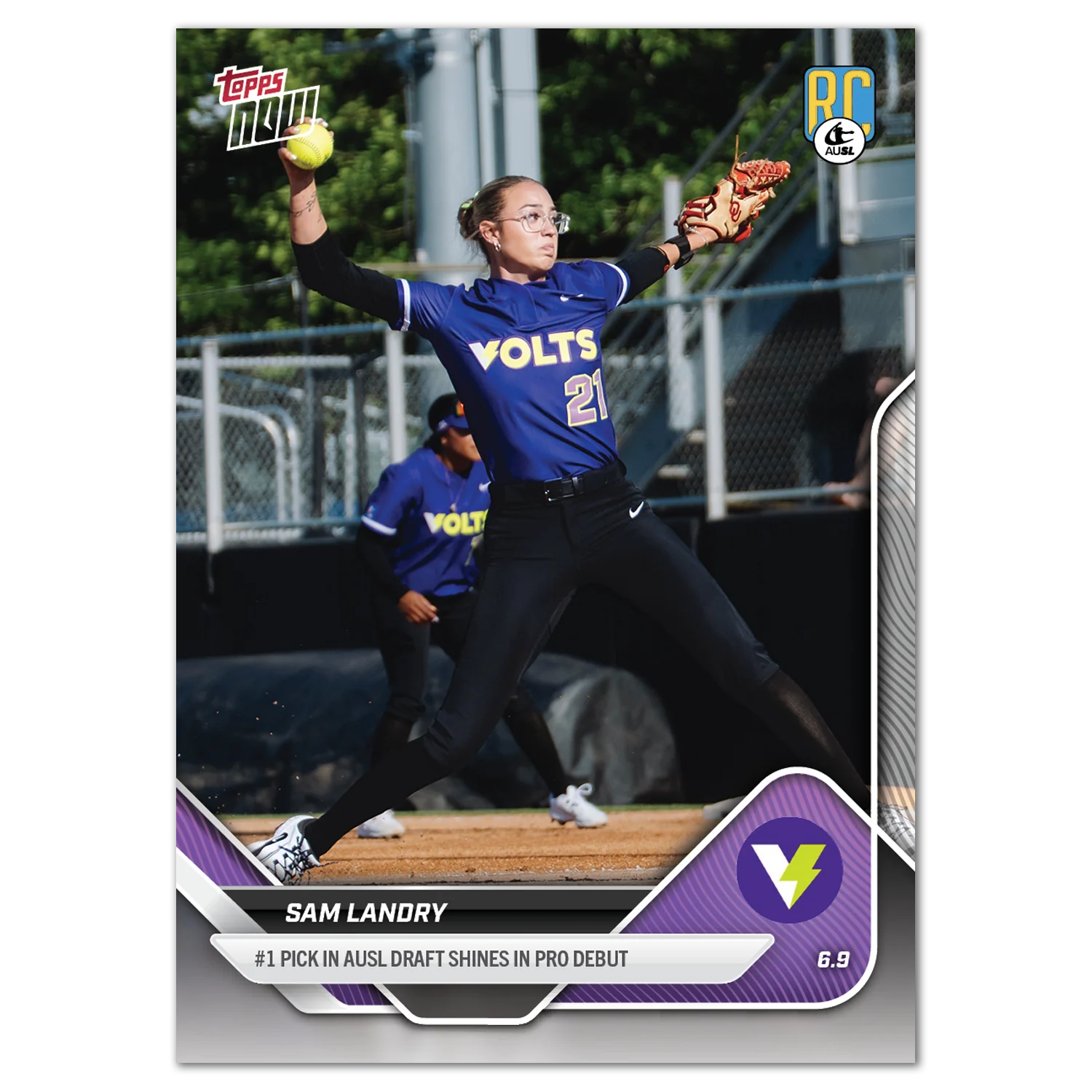 2025 AUSL Topps NOW card 4 featuring Sam Landry