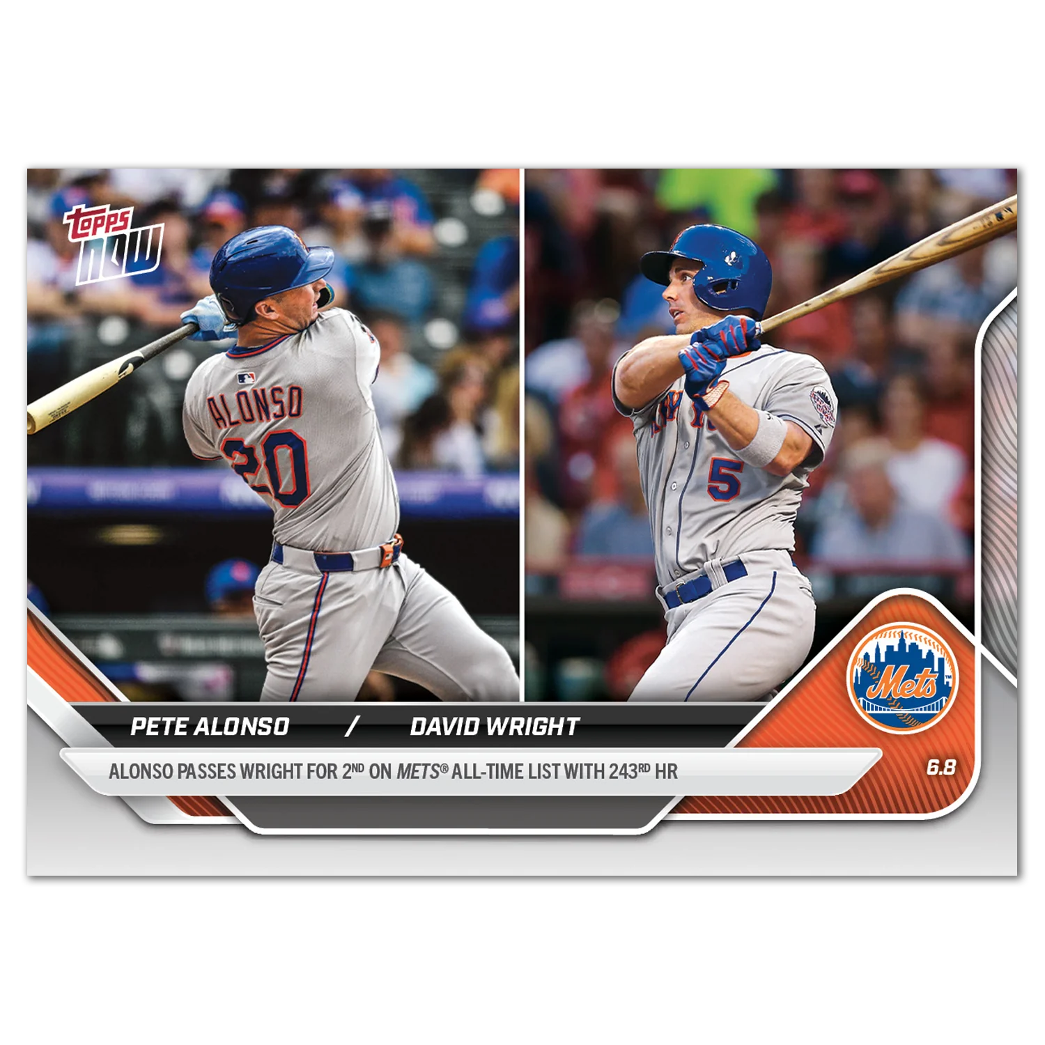 2025 Topps Now #272 Pete Alonso / David Wright
