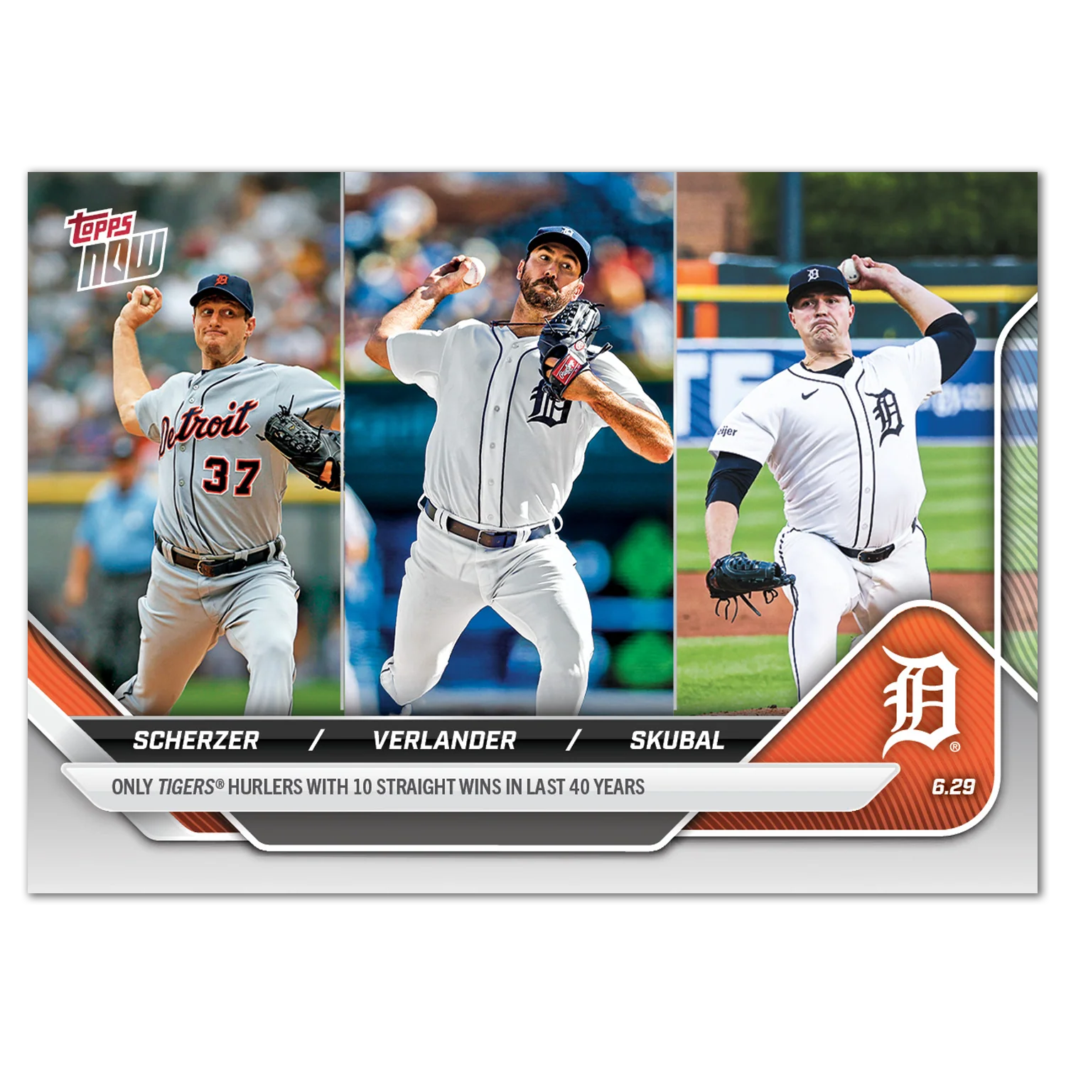 2025 Topps Now #364 Max Scherzer / Justin Verlander / Tarik Skubal