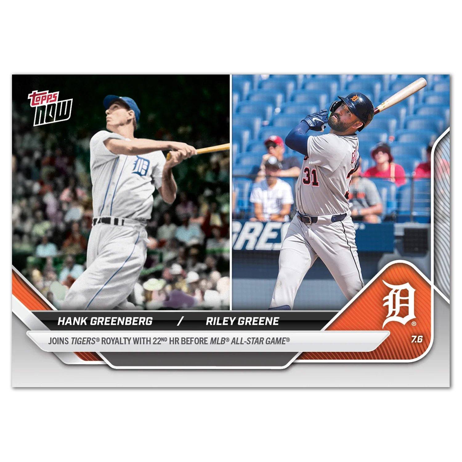 2025 Topps Now #394 Hank Greeberg / Riley Greene