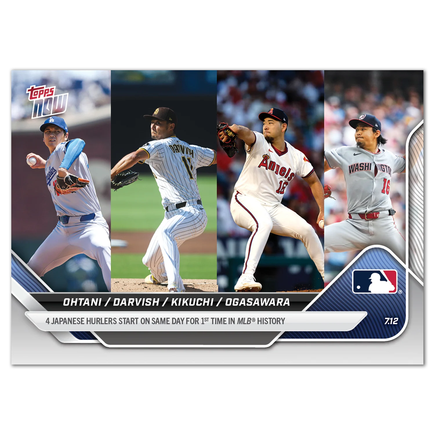 2025 Topps Now #421 Shohei Ohtani / Yu Darvish / Yusei Kikuchi / Shinnosuke Ogasawara