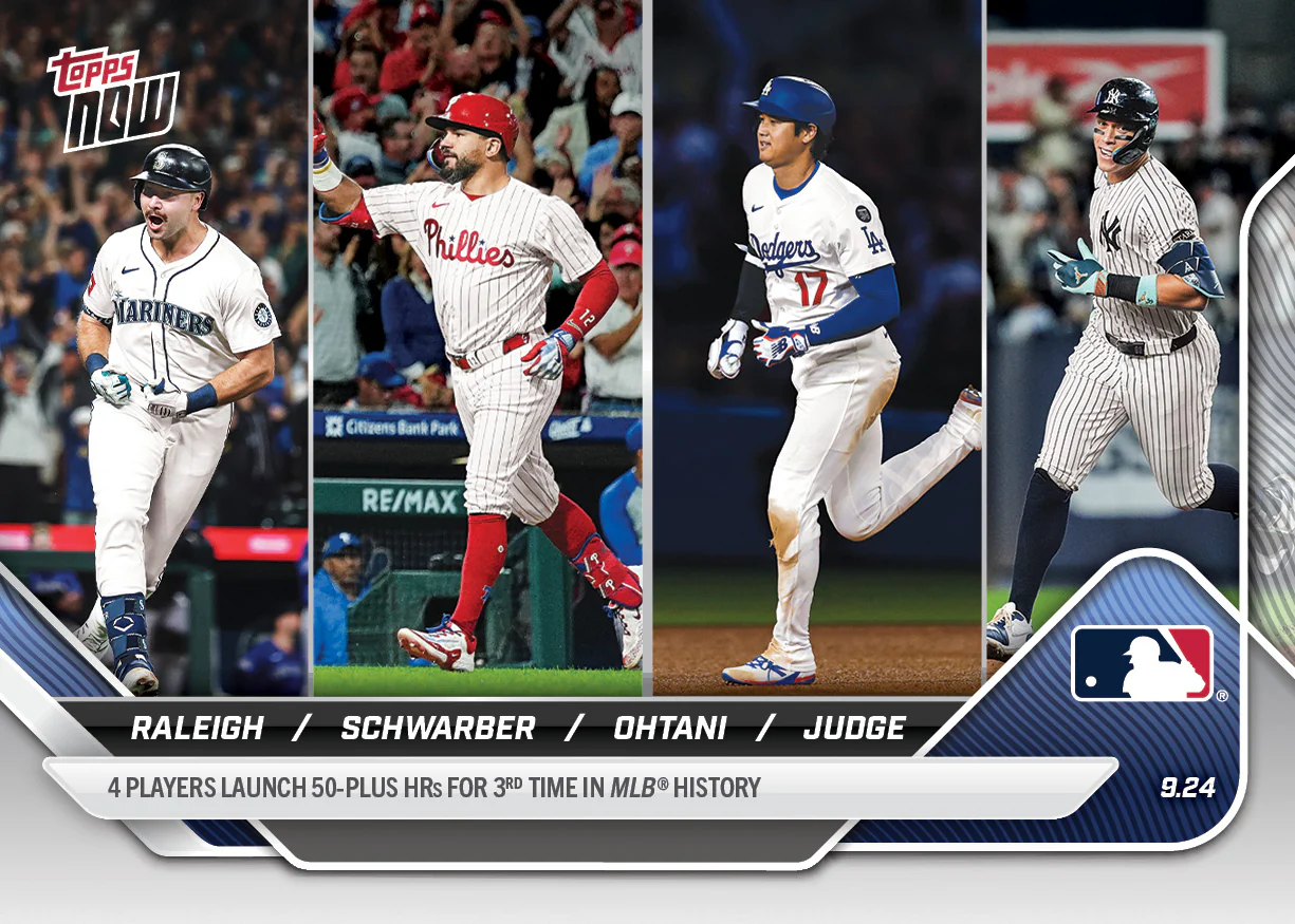 2025 Topps Now #766 Cal Raleigh / Kyle Schwarber / Shohei Ohtani / Aaron Judge