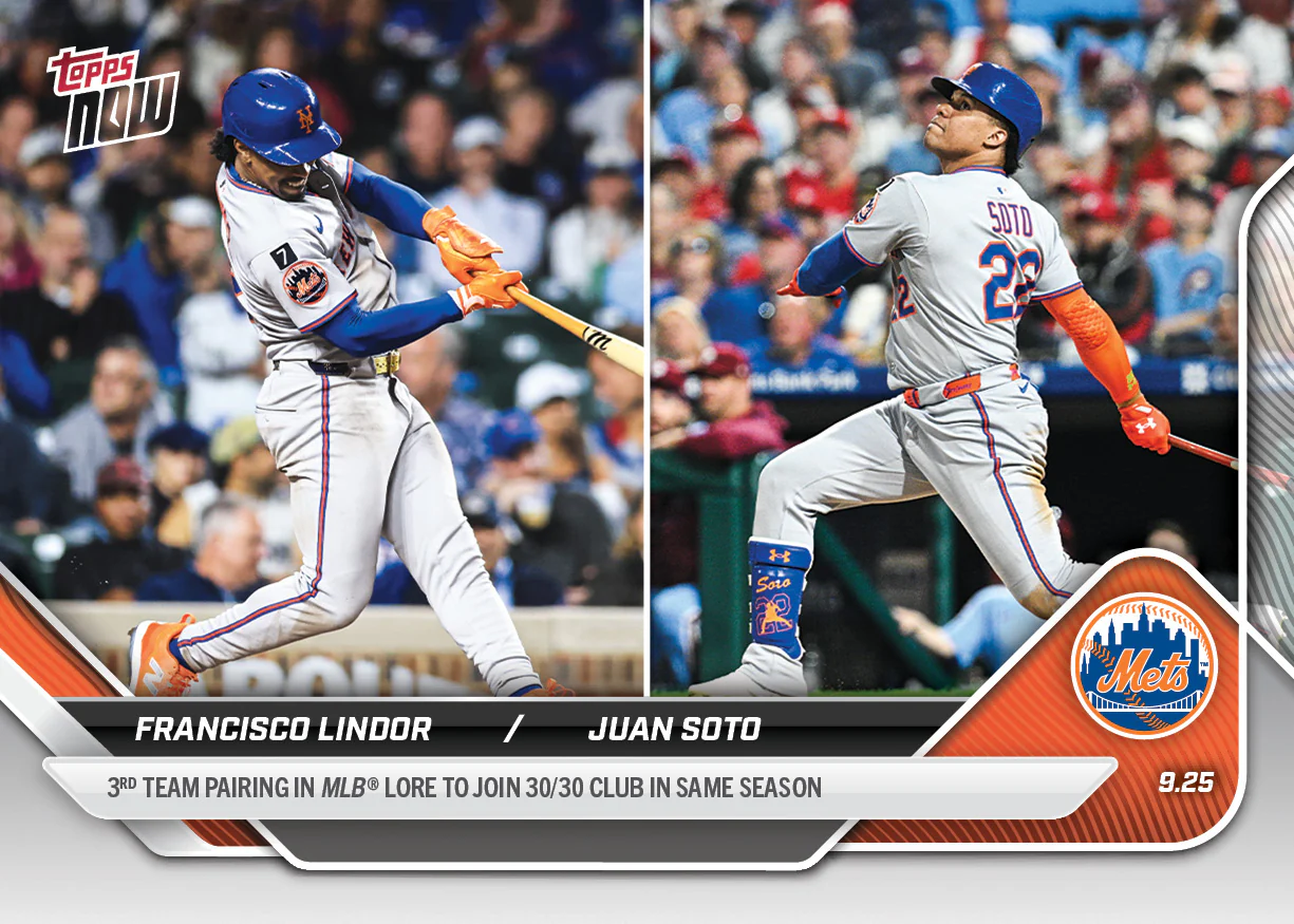 2025 Topps Now #772 Francisco Lindor / Juan Soto