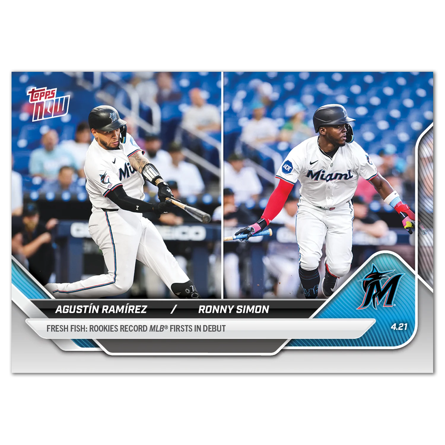 2025 Topps Now #96 Agustín Ramírez/Ronny Simon (No RC Logo)