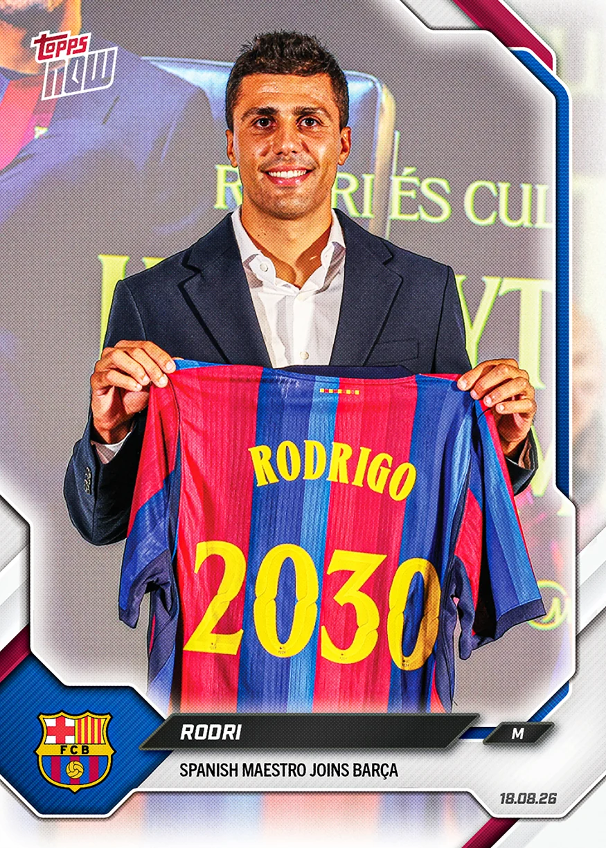 2026-27 FC Barcelona Topps NOW #1 Rodri