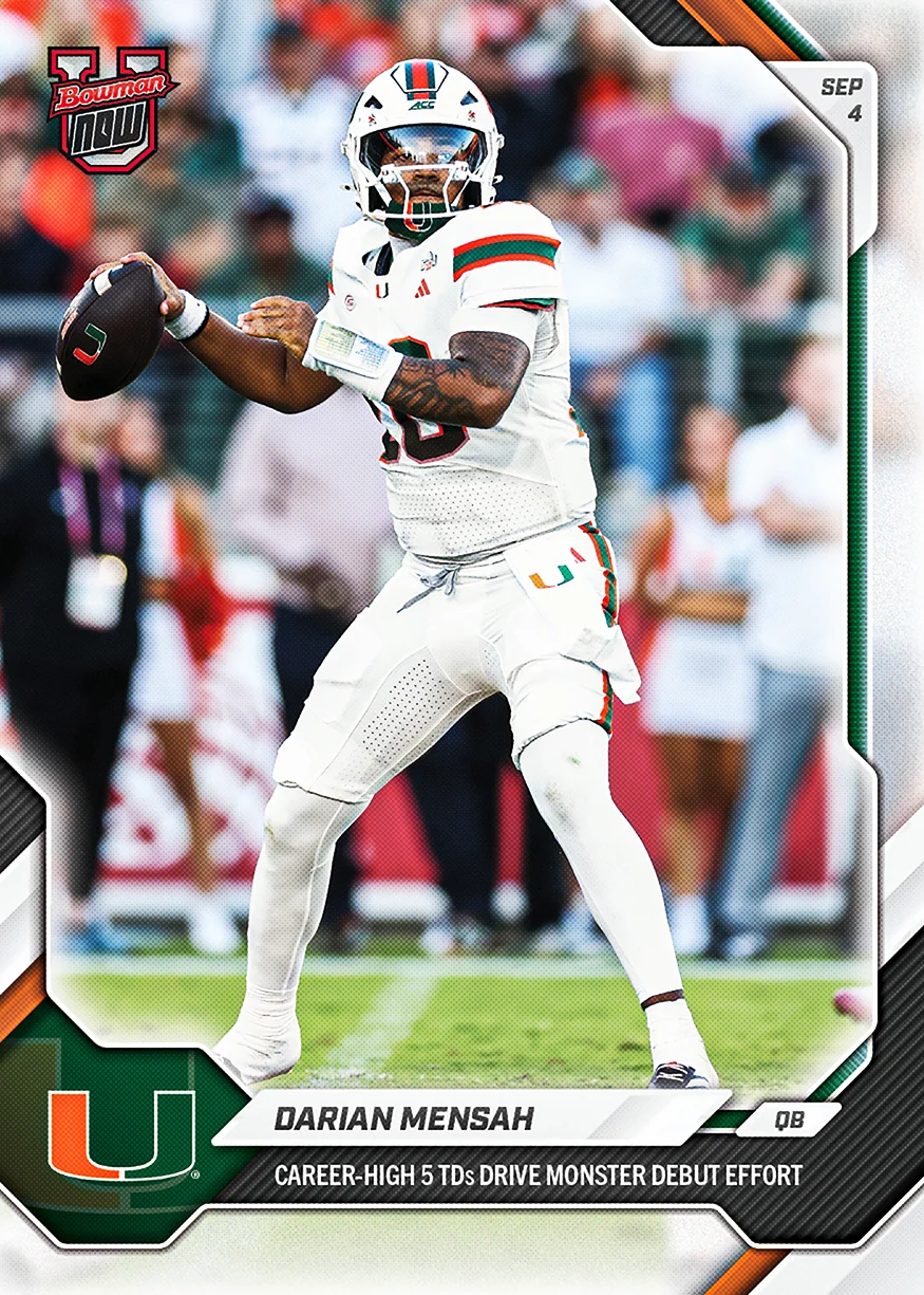 2026-27 Bowman U Football Topps NOW #1 Darian Mensah