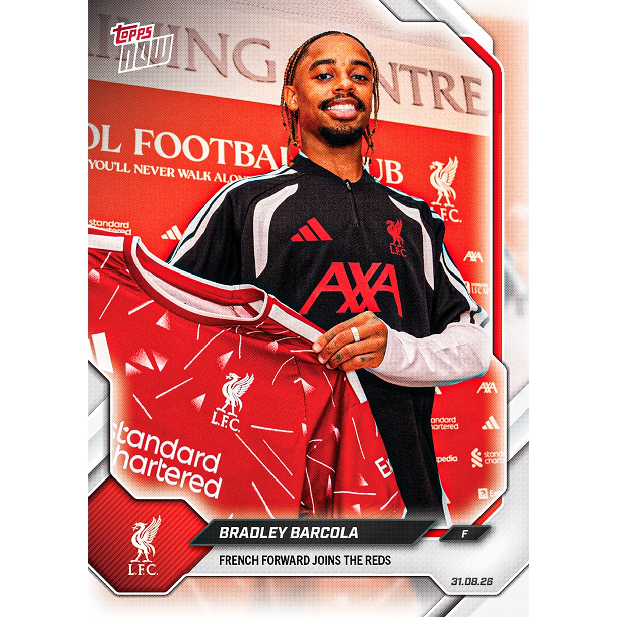 2026-27 Liverpool FC Topps NOW #1 Bradley Barcola
