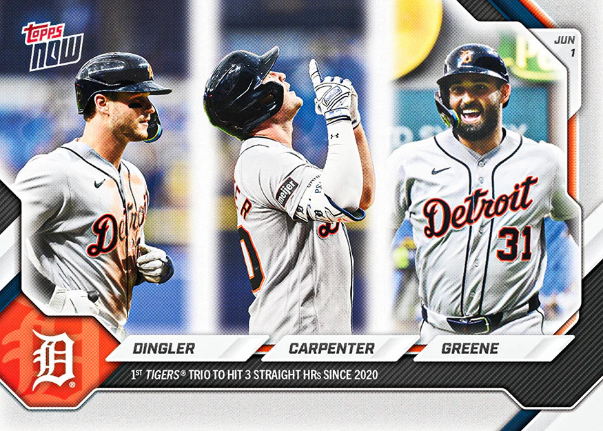 2026 MLB Topps NOW #277 Dillon Dingler / Kerry Carpenter / Riley Greene