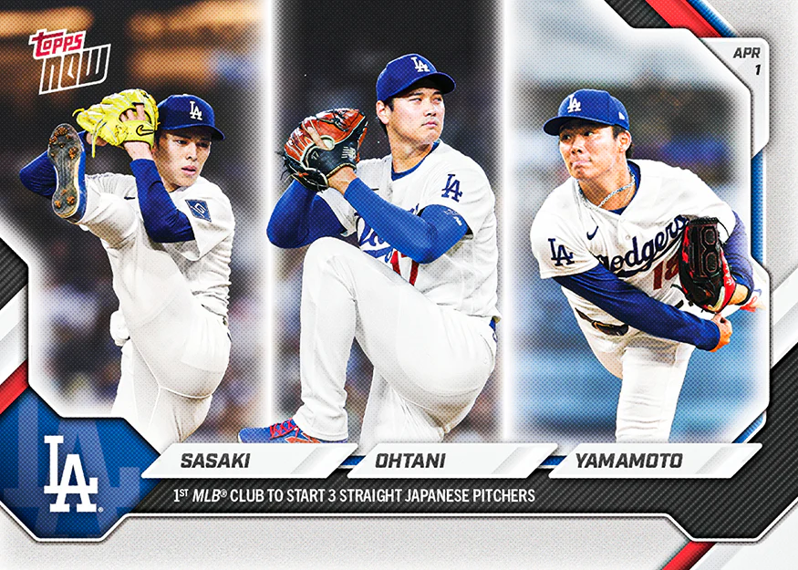 2026 MLB Topps NOW #42 Roki Sasaki / Shohei Ohtani / Yoshinobu Yamamoto