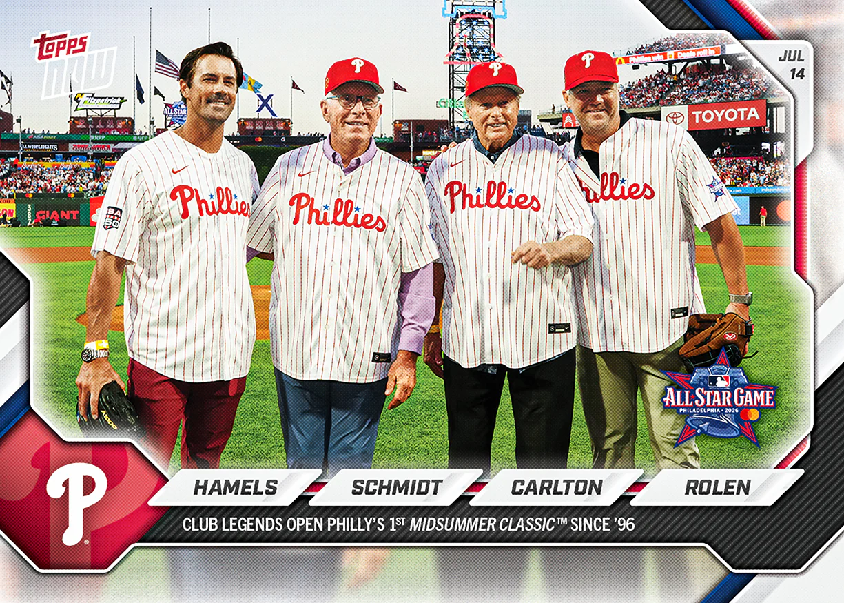 2026 MLB Topps NOW #452 Cole Hamels / Mike Schmidt / Steve Carlton / Scott Rolen