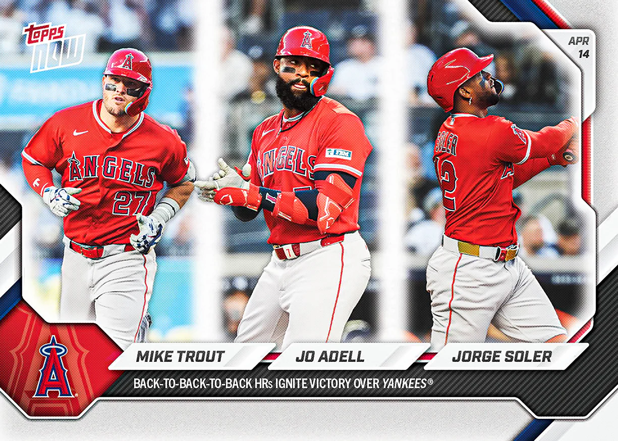 2026 MLB Topps NOW #85 Mike Trout / Jo Adell / Jorge Soler