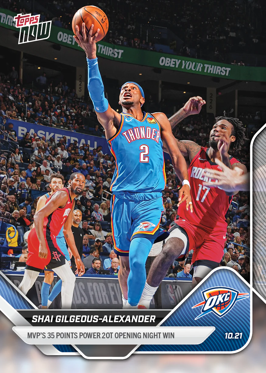 2025-26 NBA Topps NOW #1 Shai Gilgeous-Alexander