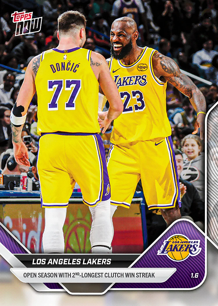 2025-26 NBA Topps NOW #116 Los Angeles Lakers