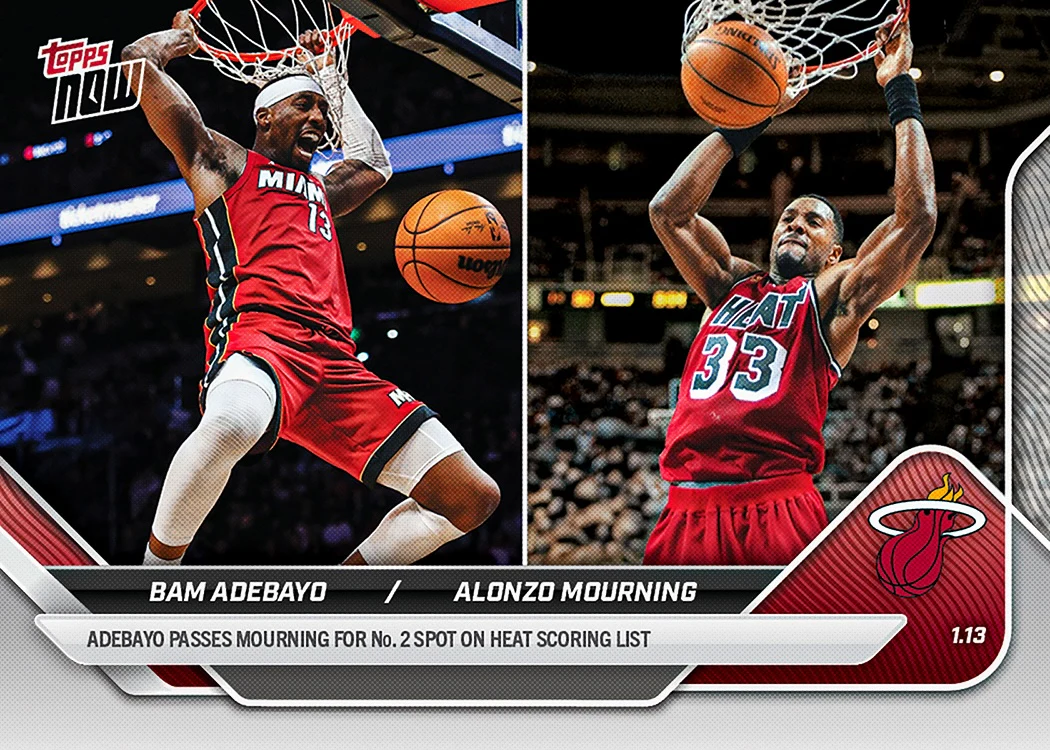 2025-26 NBA Topps NOW #126 Bam Adebayo / Alonzo Mourning
