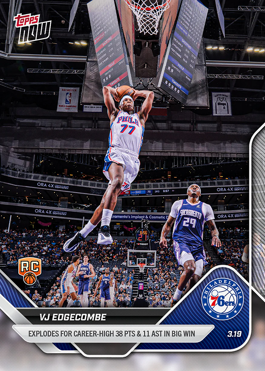 2025-26 NBA Topps NOW #218 VJ Edgecombe