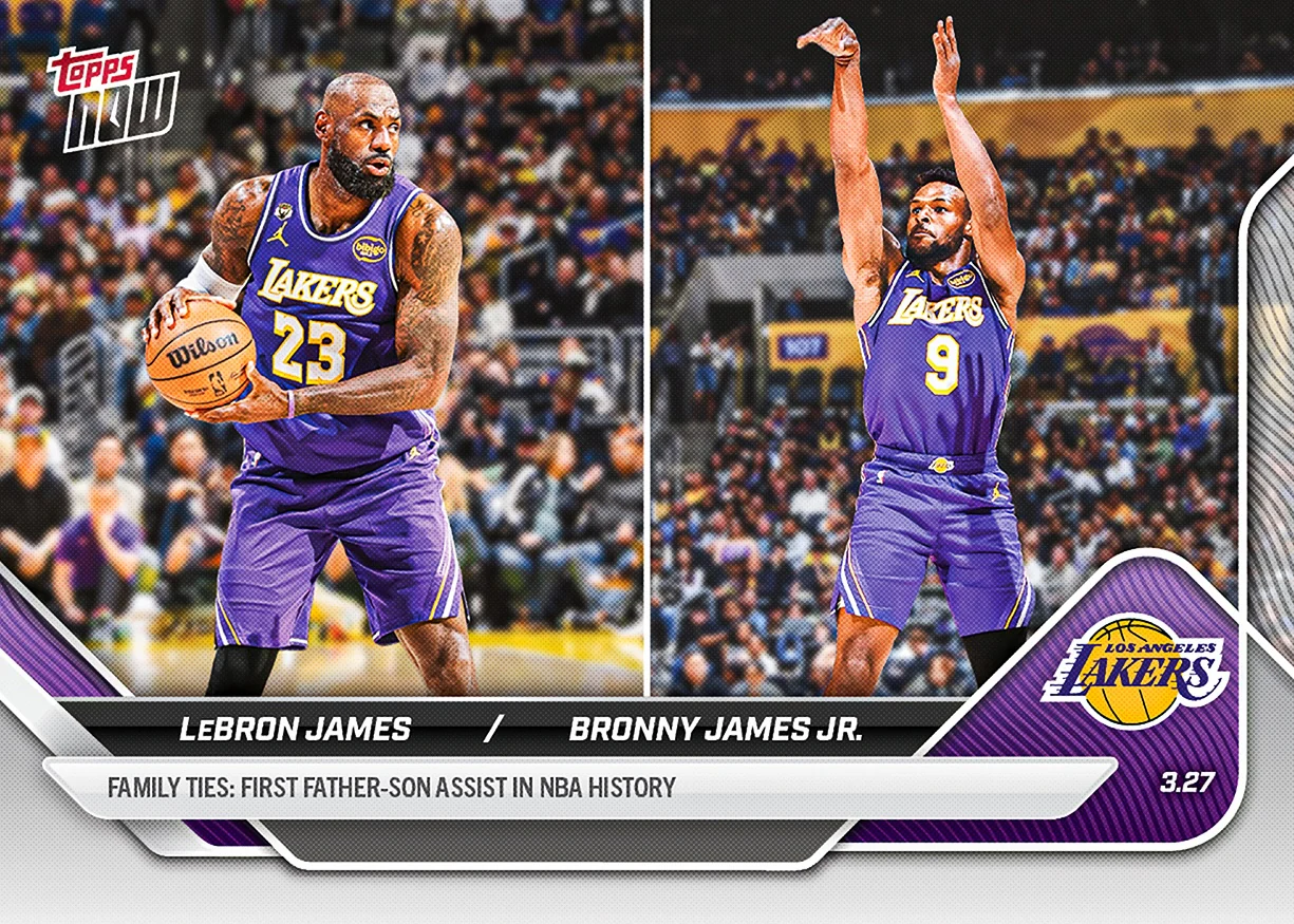 2025-26 NBA Topps NOW #229 LeBron James/Bronny James Jr.
