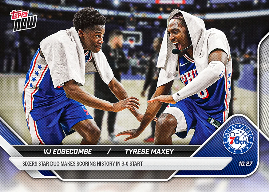 2025-26 NBA Topps NOW #32 VJ Edgecombe/Tyrese Maxey