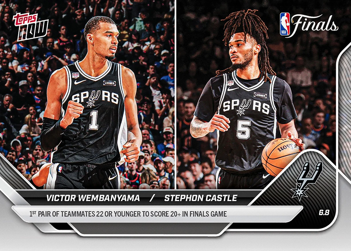 2025-26 NBA Topps NOW #334 Victor Wembanyama / Stephon Castle