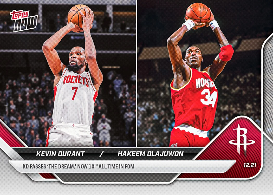 2025-26 NBA Topps NOW #96 Kevin Durant/Hakeem Olajuwon