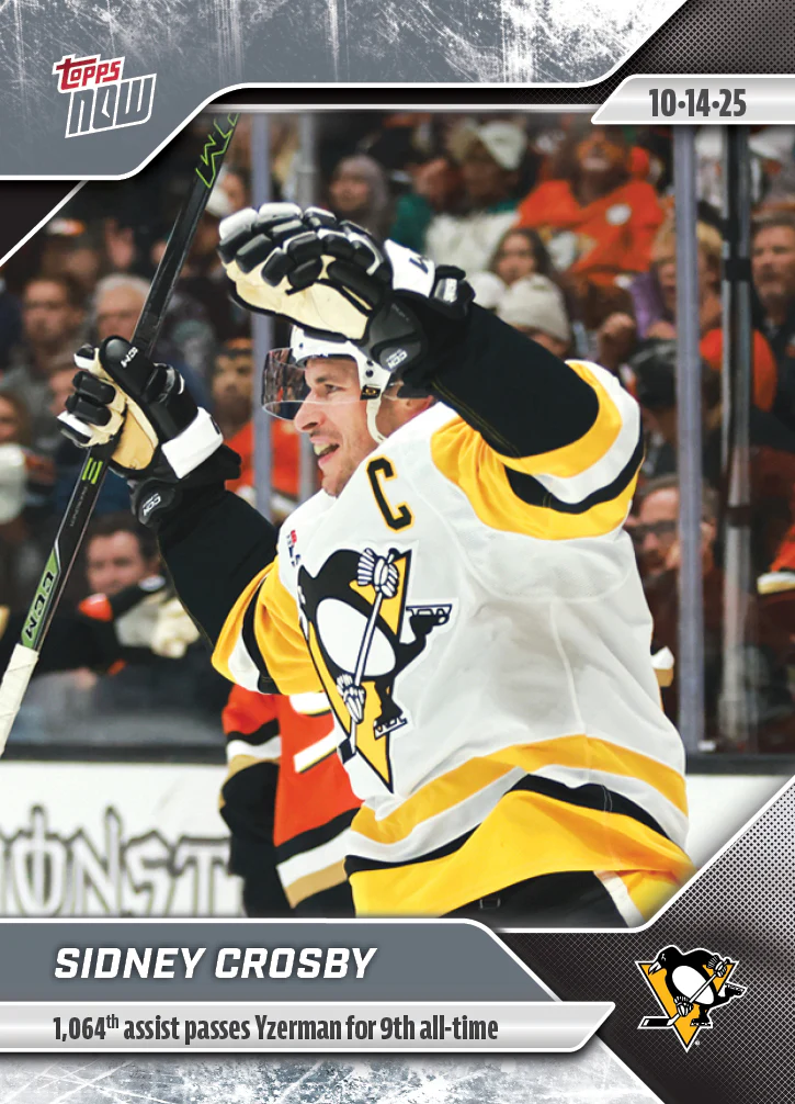 2025-26 NHL Topps NOW Stickers #10 Sidney Crosby