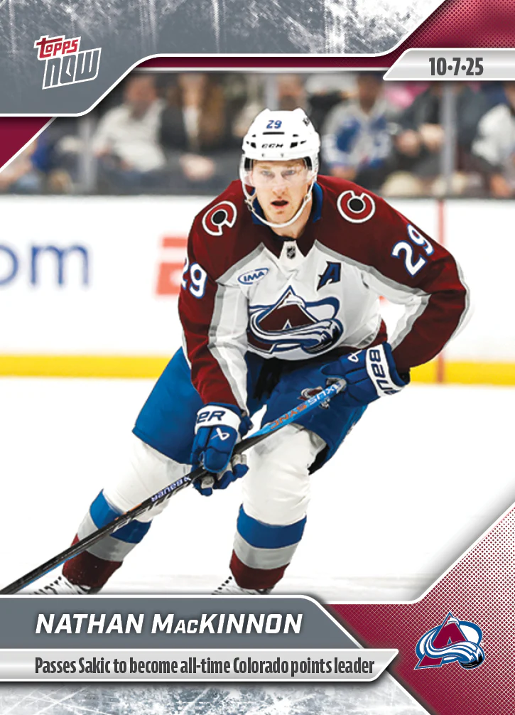 2025-26 NHL Topps NOW Stickers #2 Nathan MacKinnon
