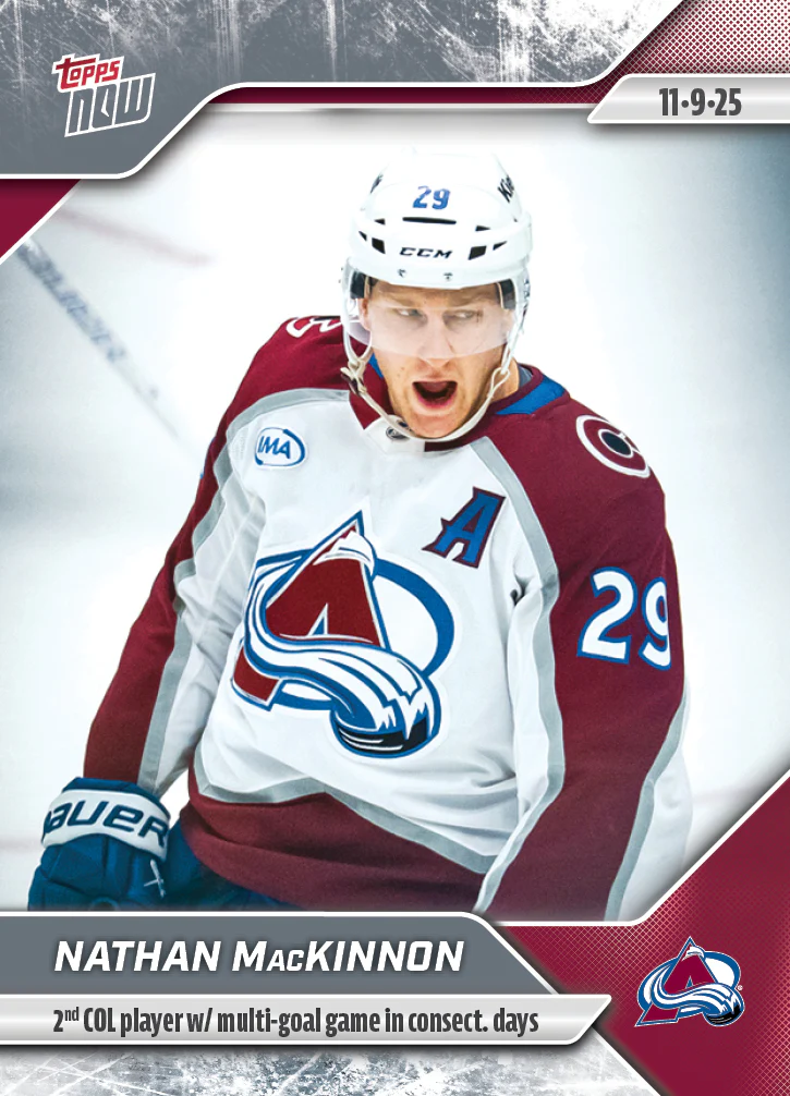 2025-26 NHL Topps NOW Stickers #32 Nathan MacKinnon