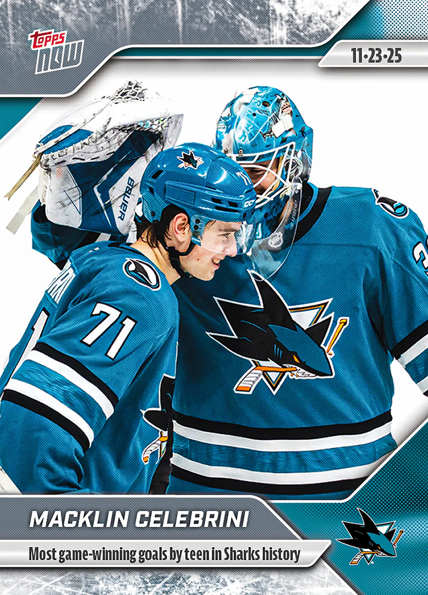 2025-26 NHL Topps NOW Stickers #44 Macklin Celebrini