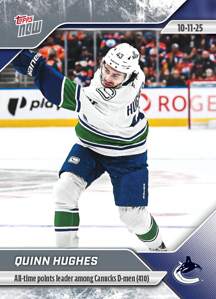2025-26 NHL Topps NOW Stickers #7 Quinn Hughes