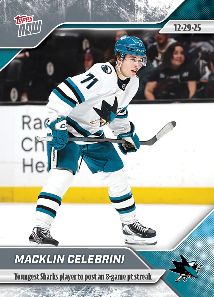2025-26 NHL Topps NOW Stickers #75 Macklin Celebrini
