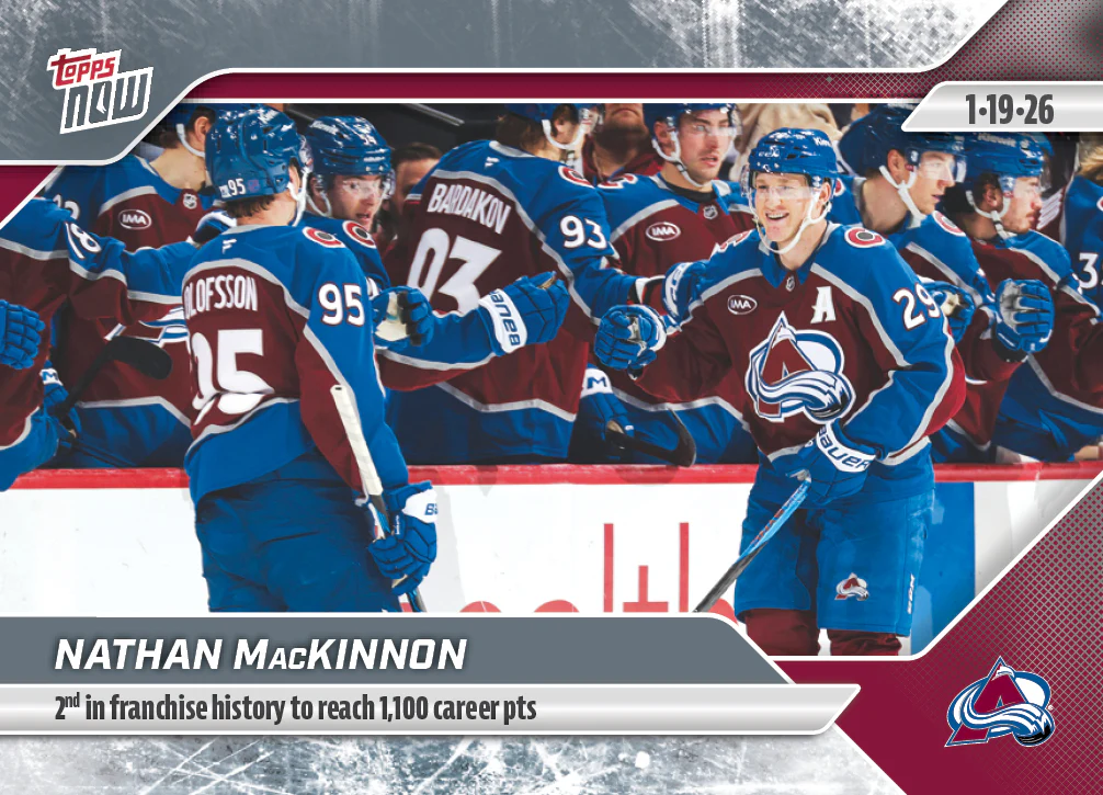 2025-26 NHL Topps NOW Stickers #92 Nathan MacKinnon