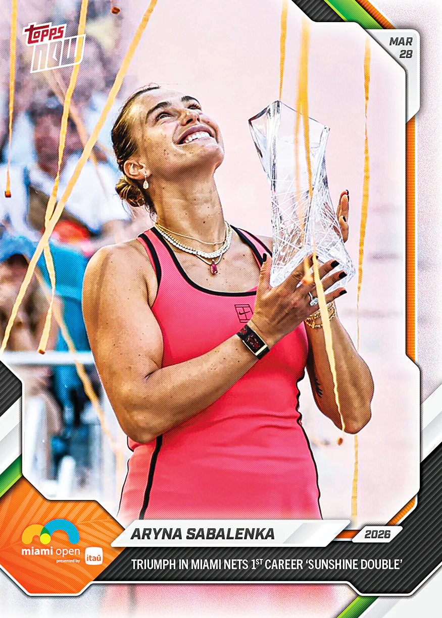 2026 Tennis Topps NOW #13 Aryna Sabalenka