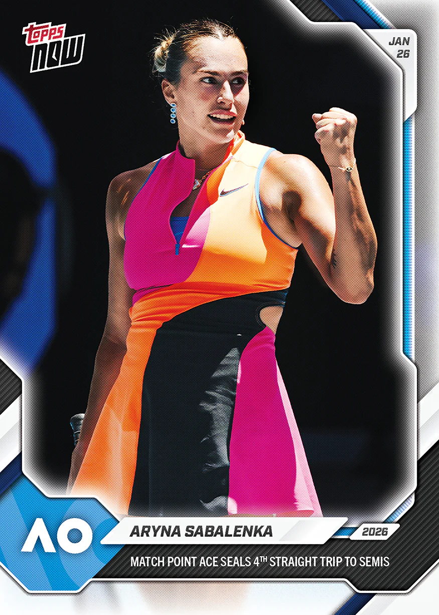 2026 Tennis Topps NOW #4 Aryna Sabalenka