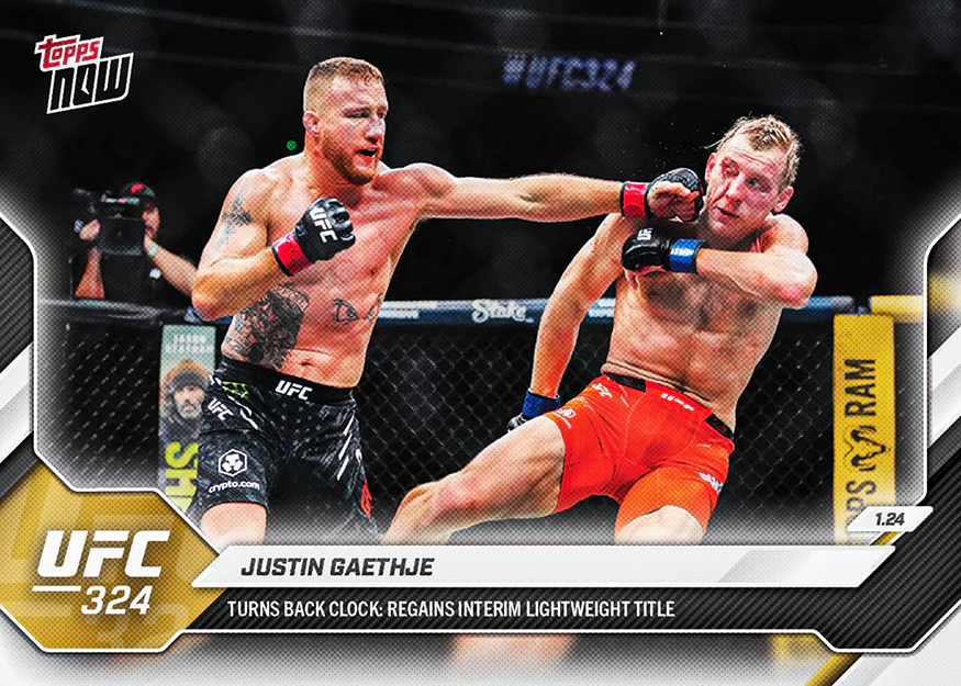 2026 UFC Topps NOW #1 Justin Gaethje