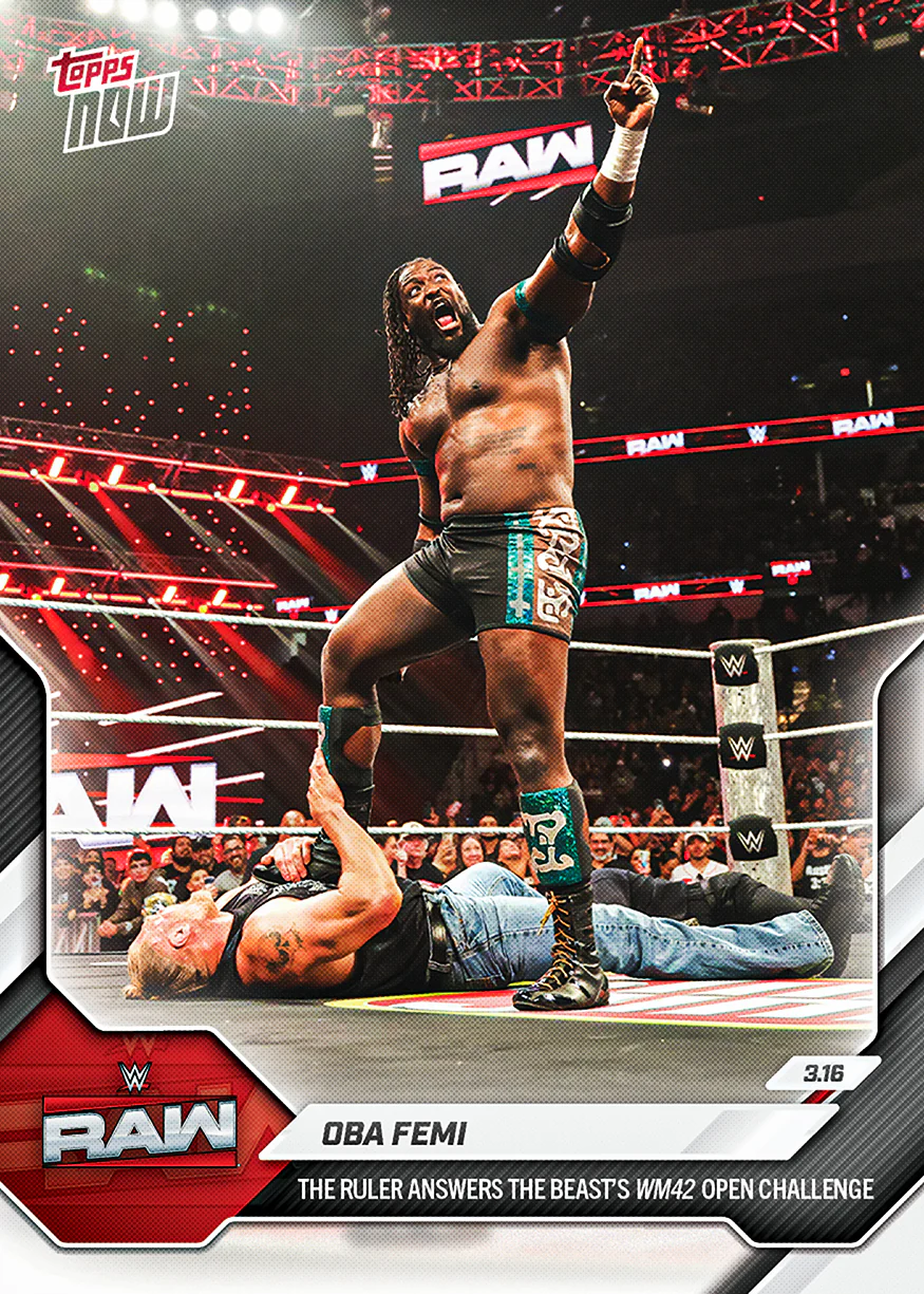 2026 WWE Topps NOW card 31 featuring Oba Femi