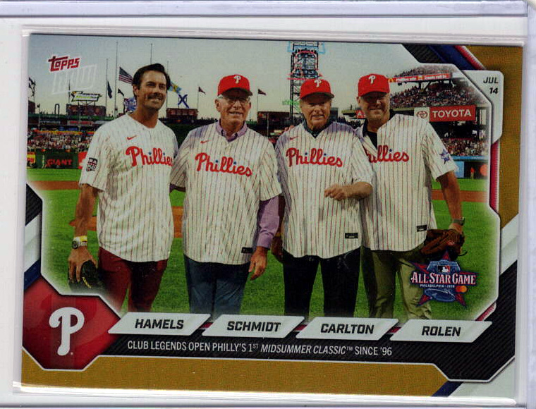 Cole Hamels / Mike Schmidt / Steve Carlton / Scott Rolen Gold /50 Serial-Clipped physical copy 2