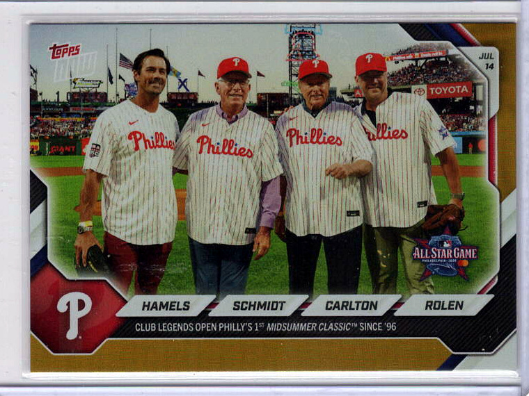 Cole Hamels / Mike Schmidt / Steve Carlton / Scott Rolen Gold /50 Serial-Clipped physical copy 1