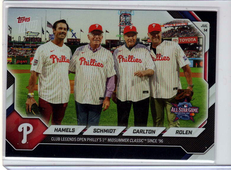 Cole Hamels / Mike Schmidt / Steve Carlton / Scott Rolen Black /10 Serial-Clipped