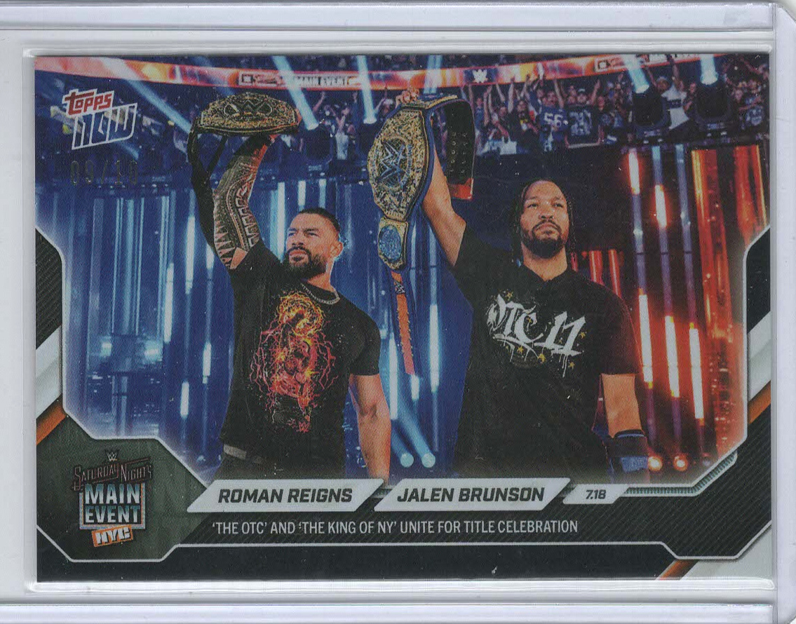 Roman Reigns / Jalen Brunson Orange /25 serial 09/25