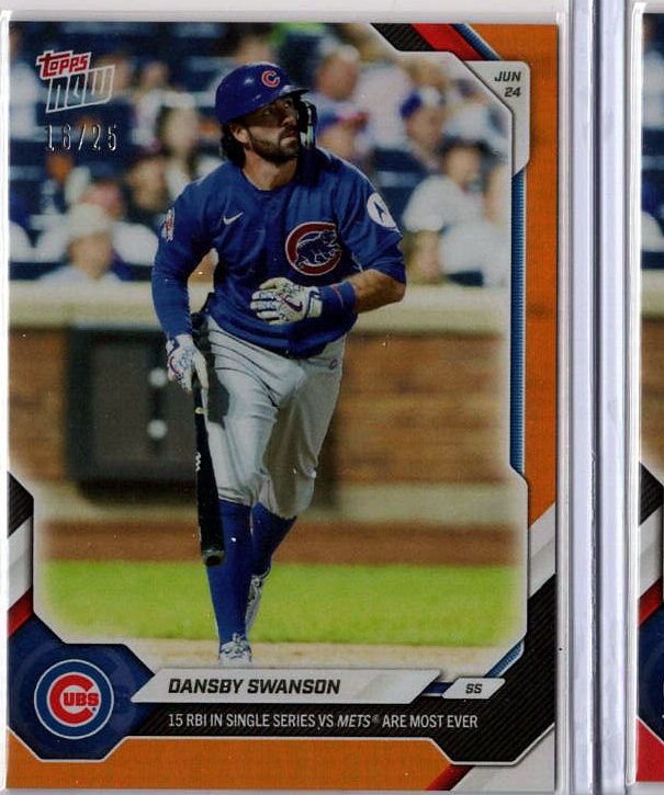2026 MLB Topps NOW — Dansby Swanson Chicago Cubs — gold /50 visible border -- 40/50 / PRICE_UNDER_REVIEW — 40/50