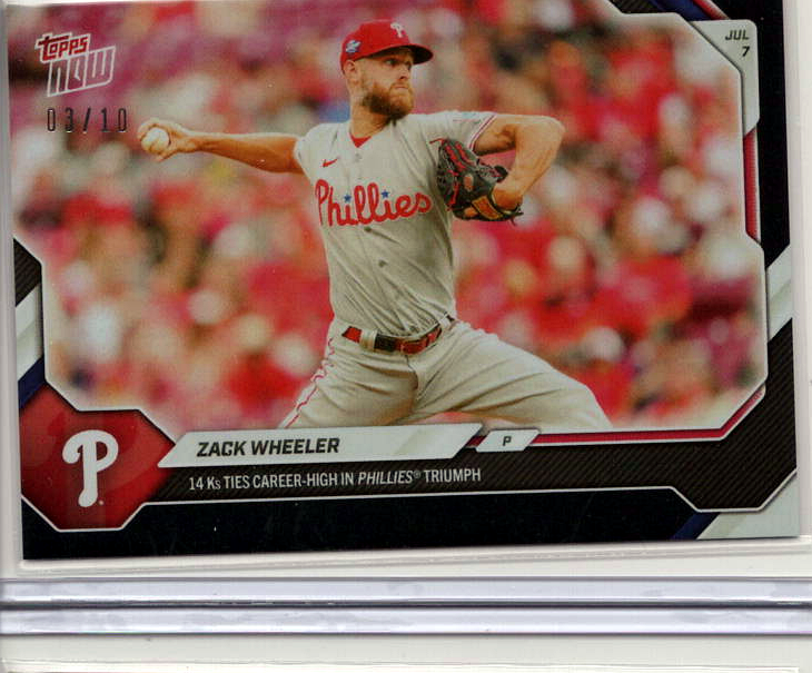 2026 MLB Topps NOW — Zack Wheeler Philadelphia Phillies — black /10 visible border -- 03/10 / PRICE_UNDER_REVIEW — 03/10