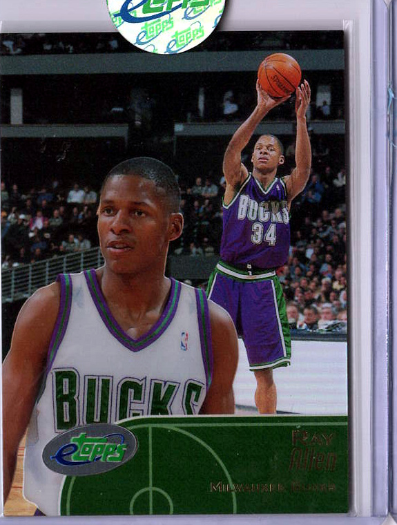 2001 2001-02 eTopps Basketball — Ray Allen Milwaukee Bucks — Base — Copy 1