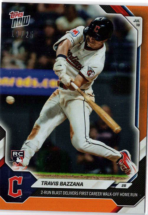 2026 MLB Topps NOW — Travis Bazzana Cleveland Guardians — orange /25 visible border -- 10/25 / PRICE_UNDER_REVIEW — 10/25
