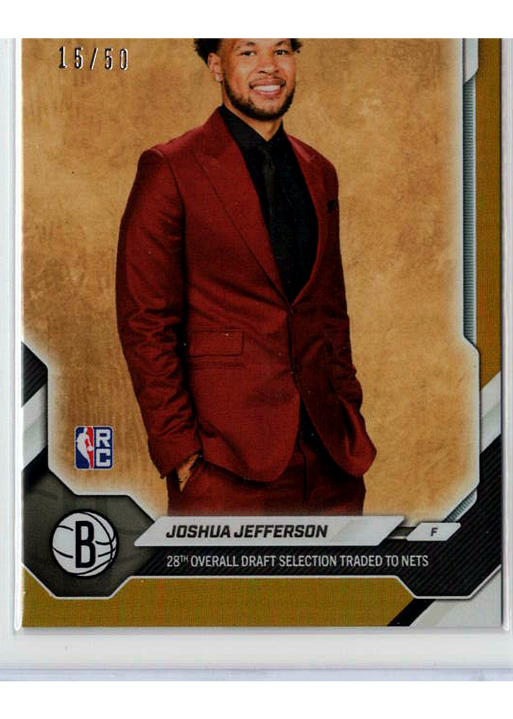 2025 2025-26 NBA Topps NOW Draft — Joshua Jefferson Brooklyn Nets — GOLD -- 15/50 / PROVISIONAL_PROTECTIVE / NOT_SOLD_COMP — 15/50