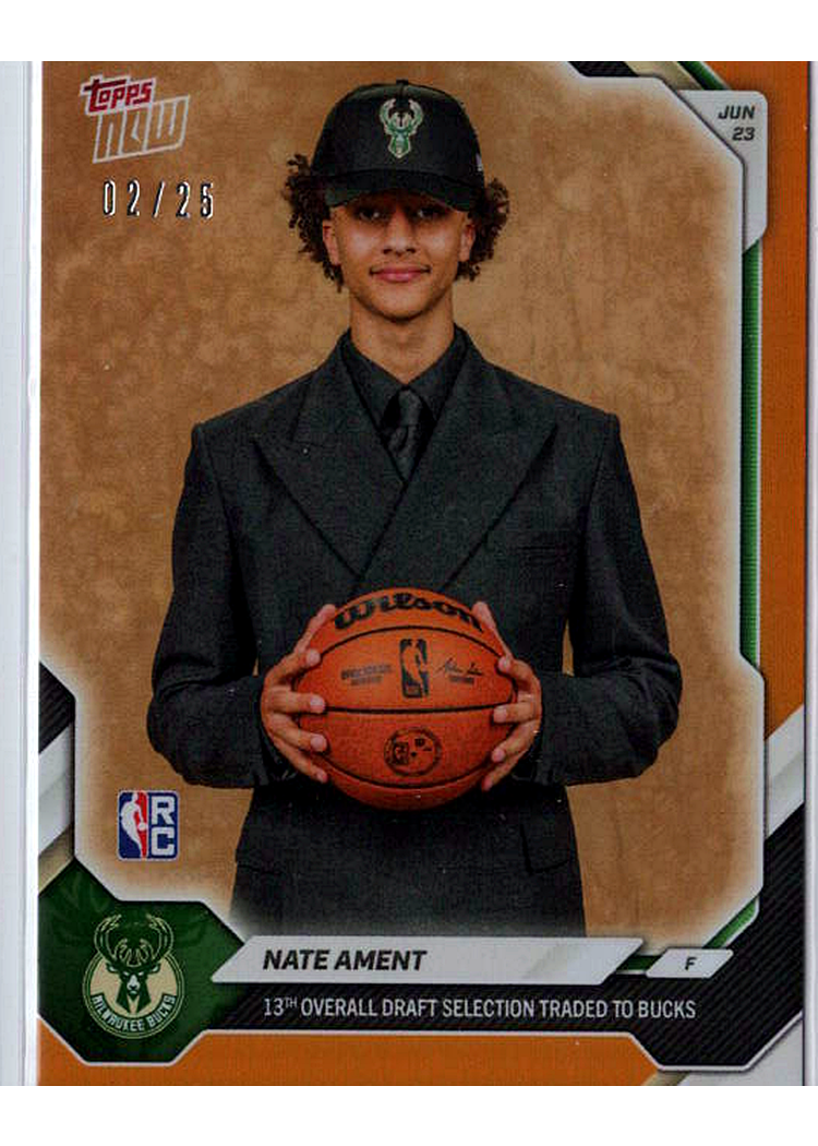2025 2025-26 NBA Topps NOW Draft — Nate Ament Milwaukee Bucks — ORANGE -- 02/25 / PROVISIONAL_PROTECTIVE / NOT_SOLD_COMP — 02/25