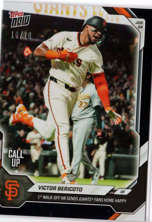 2026 MLB Topps NOW — Victor Bericoto San Francisco Giants — black /10 visible border -- 10/10 / PRICE_UNDER_REVIEW — 10/10